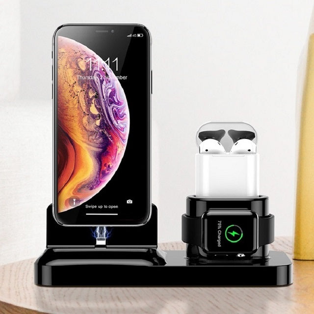 3-in-1 Magnetic Charger Dock - Black