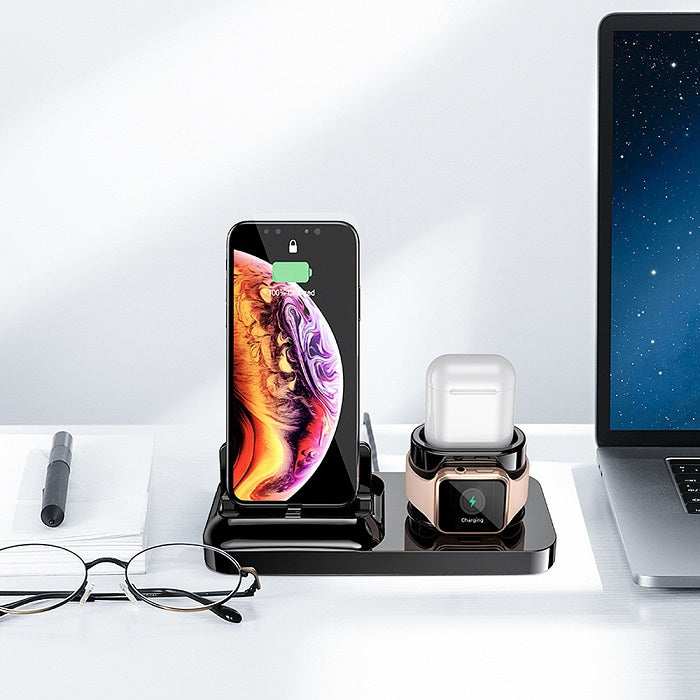 3-in-1 Magnetic Charger Dock - Black