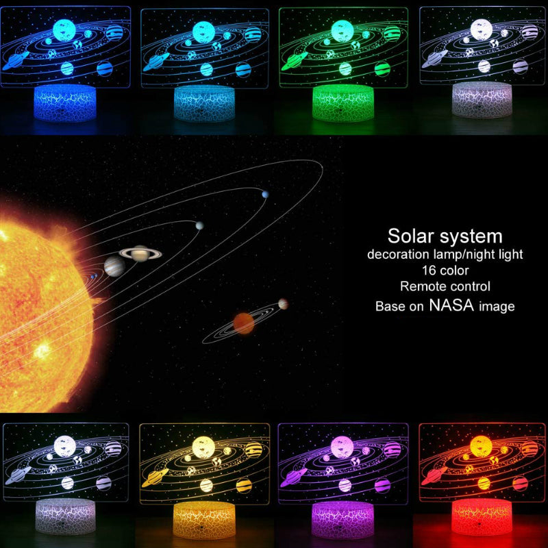 3D Optical Illusion Lamp - Solar System