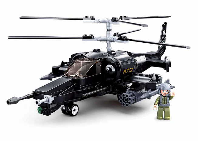 SLUBAN MODEL BRICKS KA-50 BLACK SHARK HELICOPTER 330 PCS M38-B0752