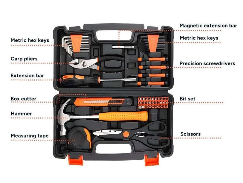 57 Piece Portable Household Tool Kit