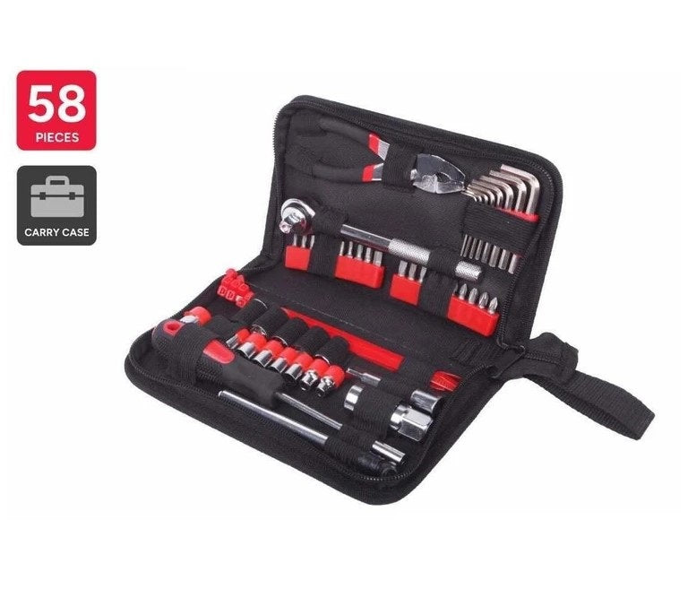 58 Piece Portable Automotive Mechanic Tool Kit