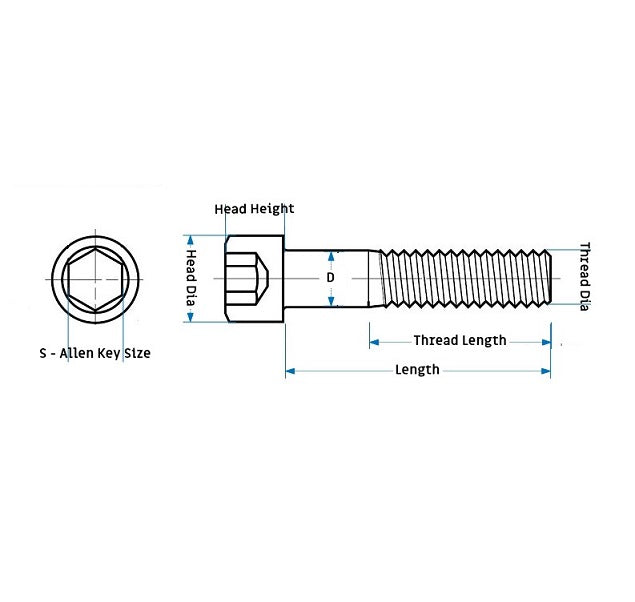 80pk 8mm x 1.25 Socket Head Hexagonal Allen Bolt/Screw With Nut