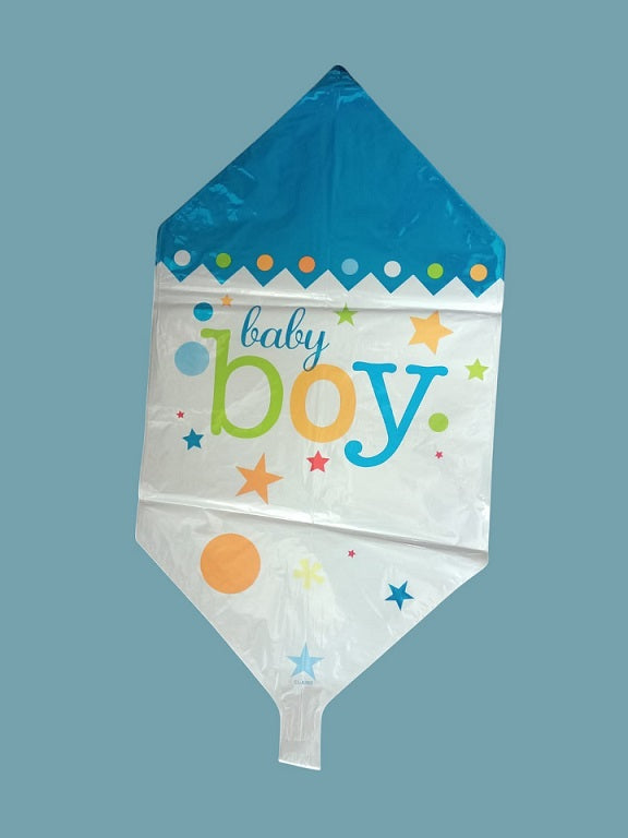 Baby Boy Foil Balloon 60 x 32cm - 5pk