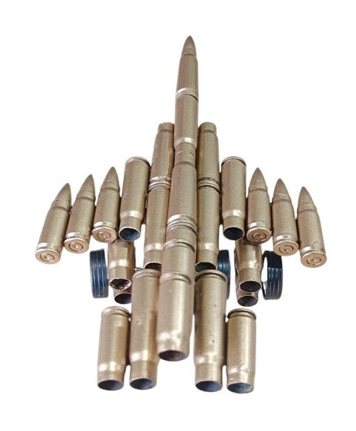 Bullet Shell Casings Shaped Rare Air Force Jet Airplane With Wheels