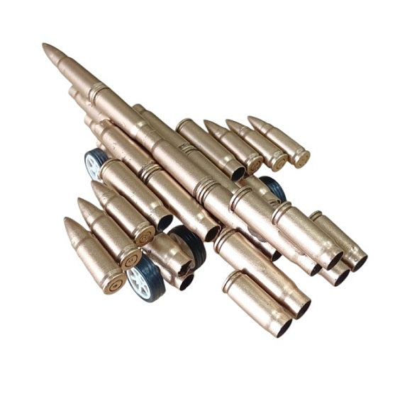 Bullet Shell Casings Shaped Rare Air Force Jet Airplane With Wheels