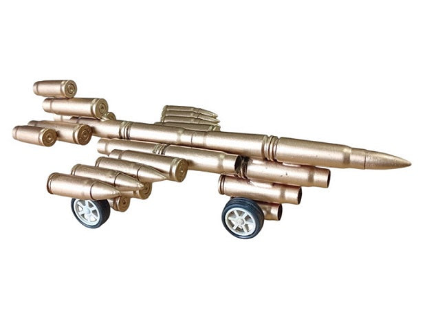 Bullet Shell Casings Shaped Rare Air Force Jet Airplane With Wheels