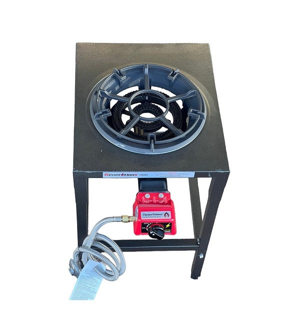 Burner on Stand LARGE Wok Gas Cooker 1 Gas Stove with steel hose (BLACK)
