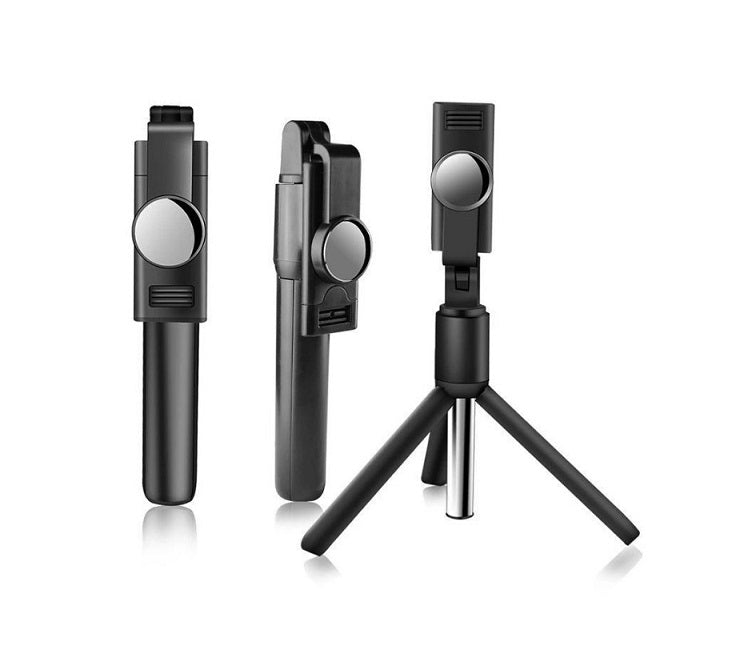 Foldable Bluetooth Selfie Stick With Remote Control - Black