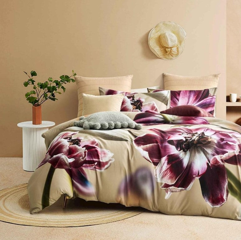 Galaxy Magnolia Flower Duvet Cover Set