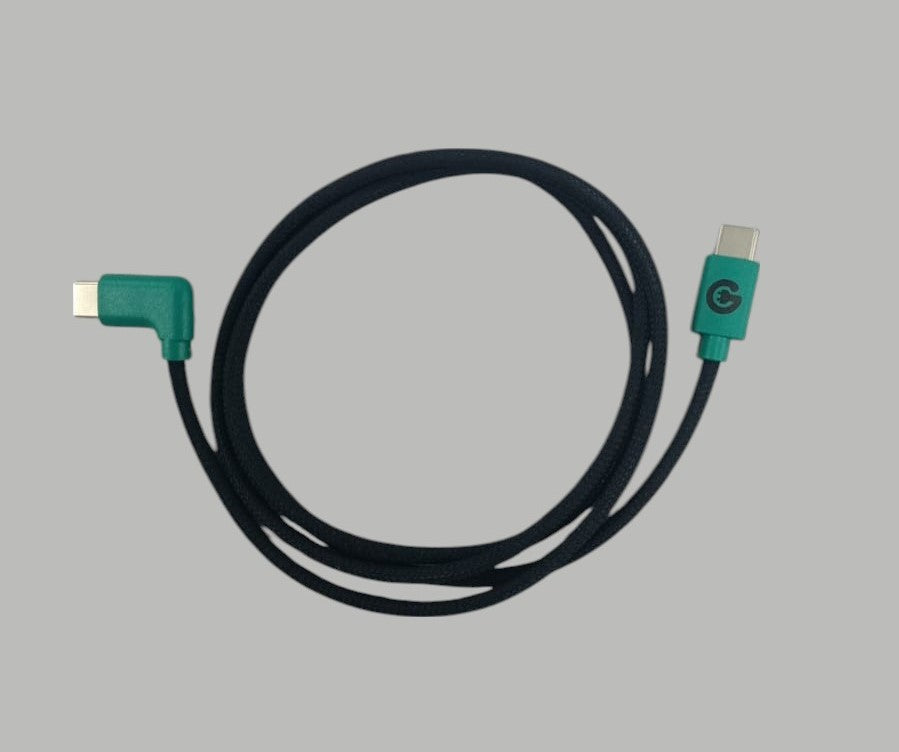 Gorilla Cables USB 2.0 Type-C "L" Shape To Type-C 3A Braided Cable - 1m