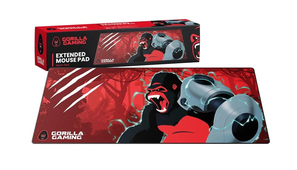Gorilla Gaming Extended Mouse Pad - Neon Red