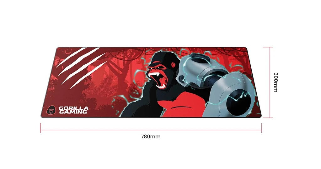 Gorilla Gaming Extended Mouse Pad - Neon Red