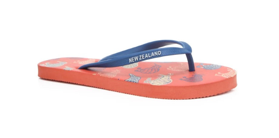 Kiwi Sketch Jandals (TANGERINE)