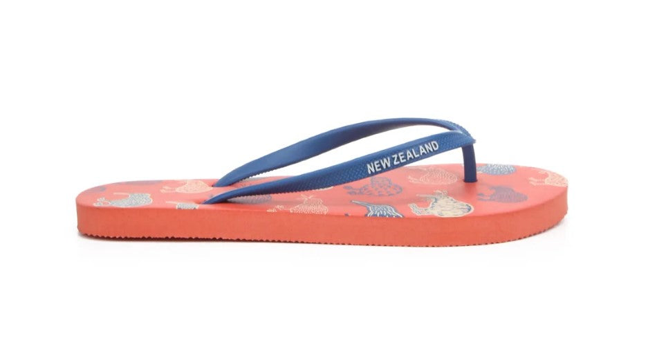 Kiwi Sketch Jandals (TANGERINE)