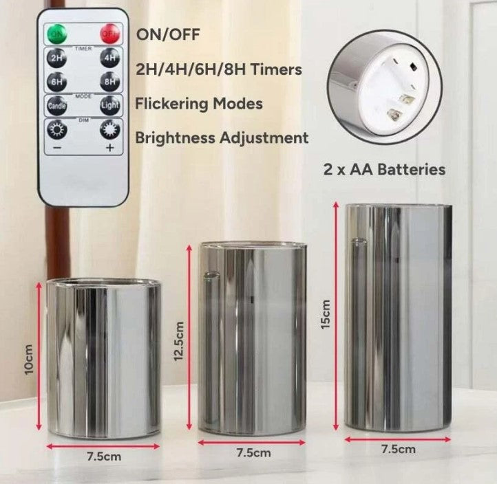 LED Flameless Candles with Remote Control (3 Pack)