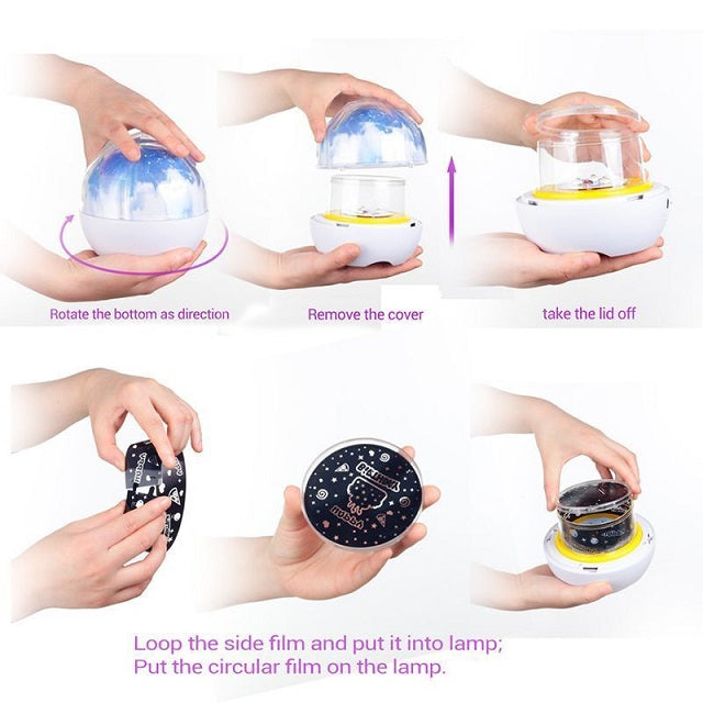 LED Starry Galaxy Planetary Projection Kids Night Light