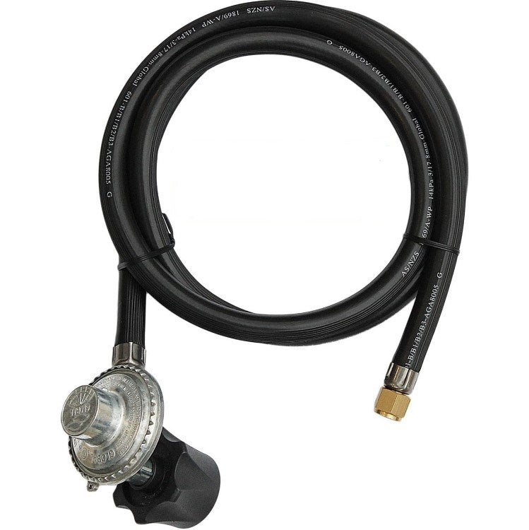 LPG QCC Gas Regulator with 1.5m Rubber Hose 1/4" Swivel Nut
