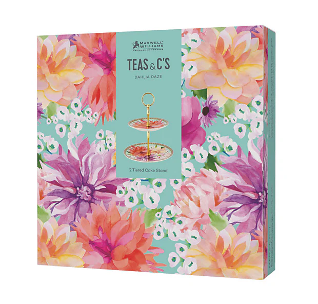 Maxwell & Williams: Teas & C's Dahila Daze 2 Tiered Cake Stand - Sky