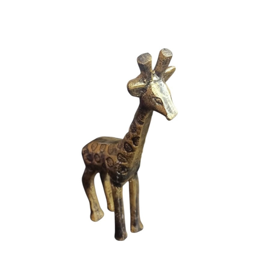 Metal Cast Aluminium Brushed Gold Giraffe Sculpture - MADE IN INDIA