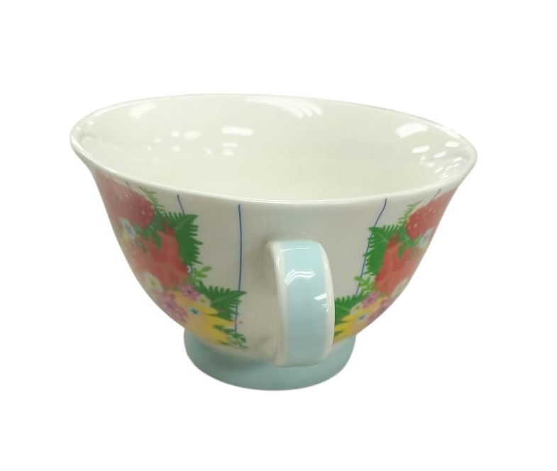Hensen & Berry New Zealand Floral Bone China Cup White In Gift Box 230ml