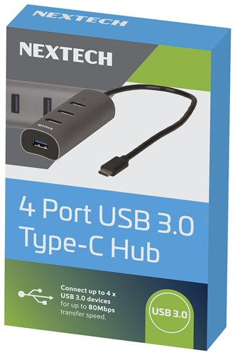 Nextech 4 Port USB 3.0 Type-C Hub XC4306