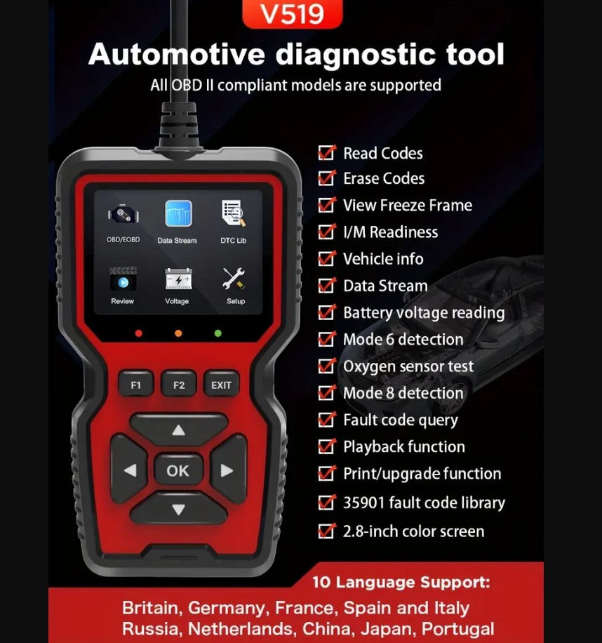 OBDII Diagnostic Tools Code Reader Scanner Automotive
