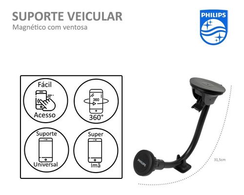 PHILIPS Magnetic Mobile Car Holder Mount Kit - DLK6438NB
