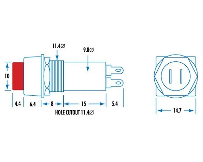 Pushbutton Push-On Momentary SPST Red Actuator SP0716