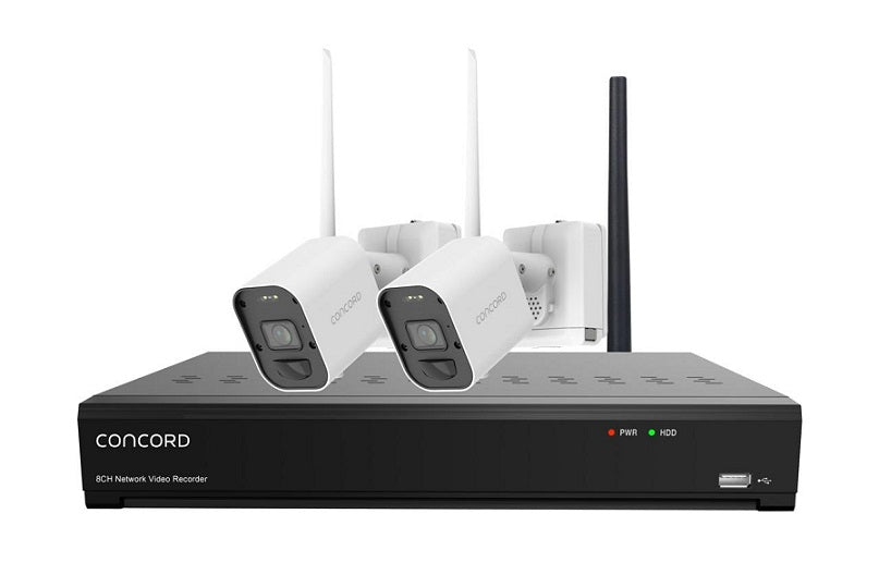 Concord 8 CH Long Range Wireless NVR Kit with 2 x 8MP Battery Cameras V3 QV5620