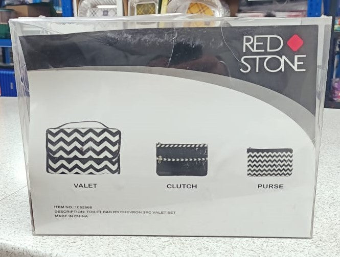 Red Stone RS CHEVRON 3pcs Toilet Bag Set