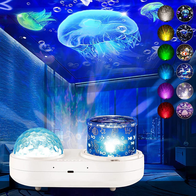 Rotating Music Starry & Ocean Projection Night Light