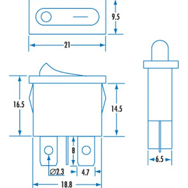 SPST Ultra Mini Rocker Switch SK0975