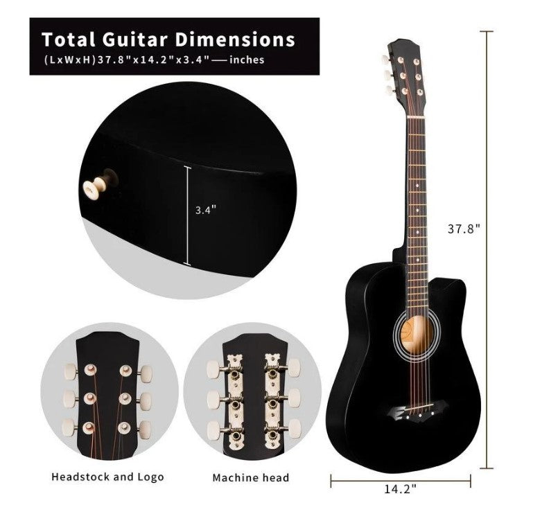 Royale 38" Acoustic Guitar (Black)