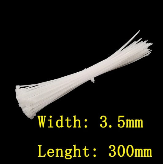 Self-locking Nylon Cable Ties Cream 300mm 30pk