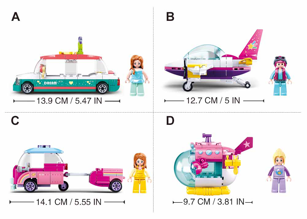 Sluban Girl's dream Transport Series M38-B0921 ASSORTED