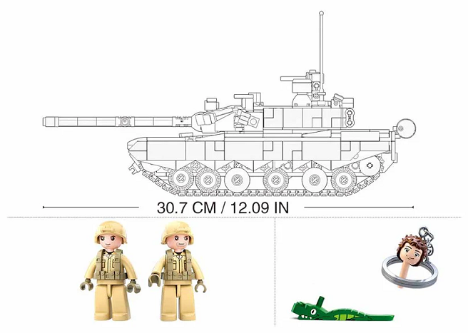 Sluban Model Bricks-99A Main Battle Tank 2 In 1 M38-B0790 893pcs
