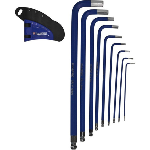 ToolPRO Long Hex Key Set - Metric, 9 Pieces
