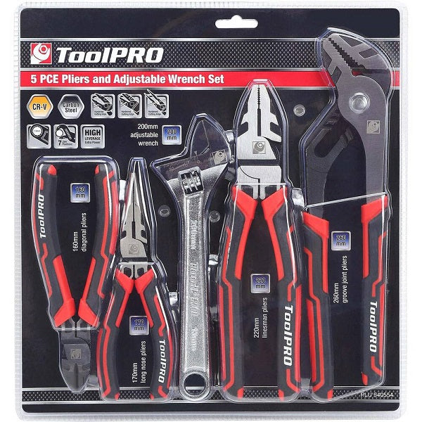 ToolPRO Plier And Wrench Set 5 Piece
