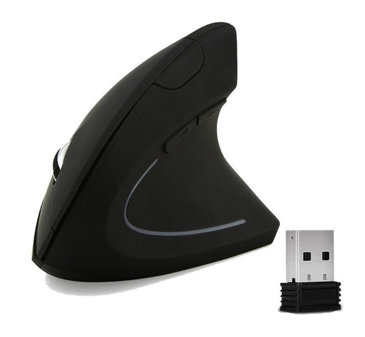 Vertical Wireless Ergonomic Optical Mouse - Black