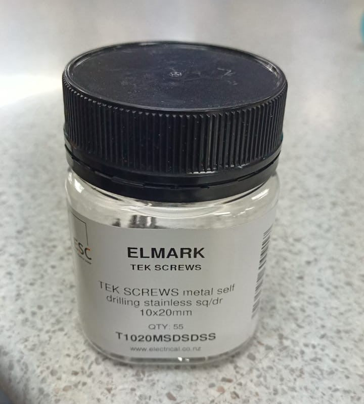 ELMARK Tek Screw SS 10x20mm Metal Square Drive 55 Jar