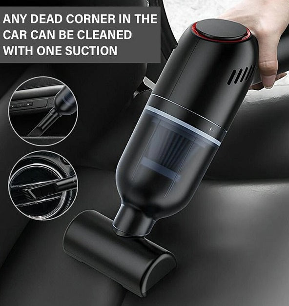 Wireless Handheld Car Vacuum Cleaner with 8000Pa Suction - Black