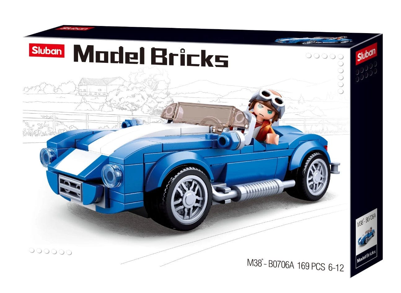 Local Kiwi Deals Baby Gears SLUBAN MODELBRICKS BLUE RACE CAR 169 PCS M38-B0706A