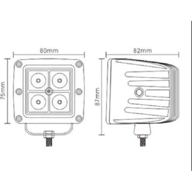 Local Kiwi Deals Car Parts & Accessories 12W 4LED SQUARE SPOT BEAM LIGHT (2 PACK)