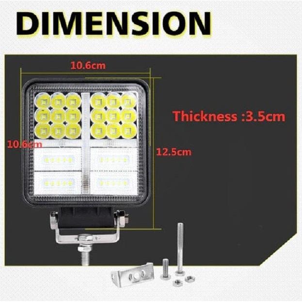 Local Kiwi Deals Car Parts & Accessories 40W 4INCH Square Fog Lights with Amber STROBE LED Spot Flood (2 PACK)