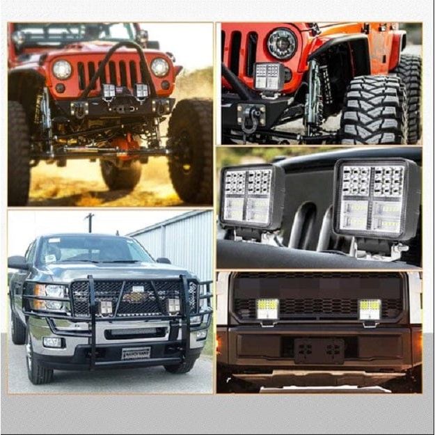 Local Kiwi Deals Car Parts & Accessories 40W 4INCH Square Fog Lights with Amber STROBE LED Spot Flood (2 PACK)