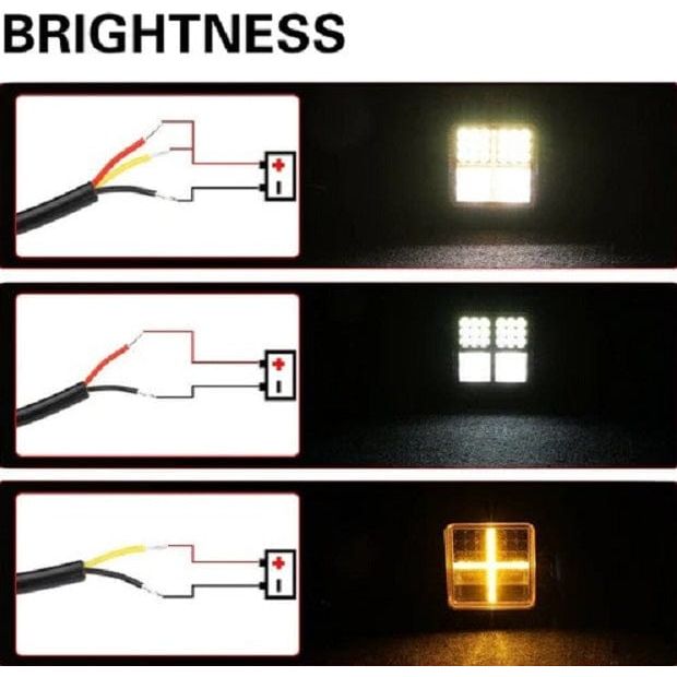 Local Kiwi Deals Car Parts & Accessories 40W 4INCH Square Fog Lights with Amber STROBE LED Spot Flood (2 PACK)