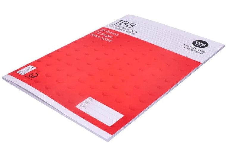 Local Kiwi Deals Homeware Exercise Book 1B8 7mm Ruled 36 Leaf Red