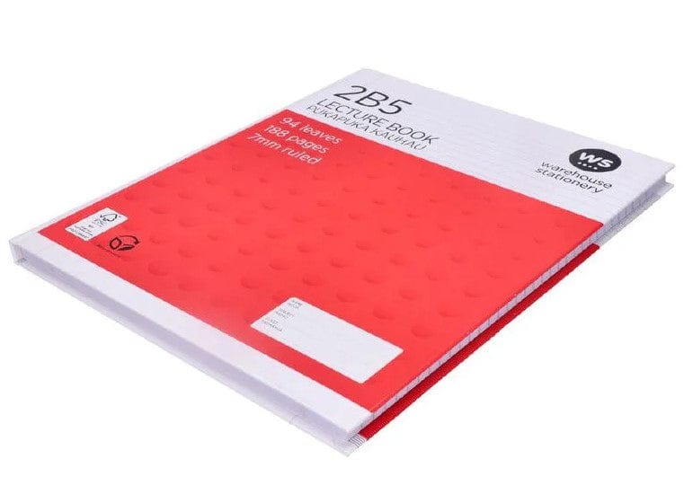 Local Kiwi Deals Homeware Lecture Book 2B5 7mm Ruled Hardcover 94 Leaf Red Mid