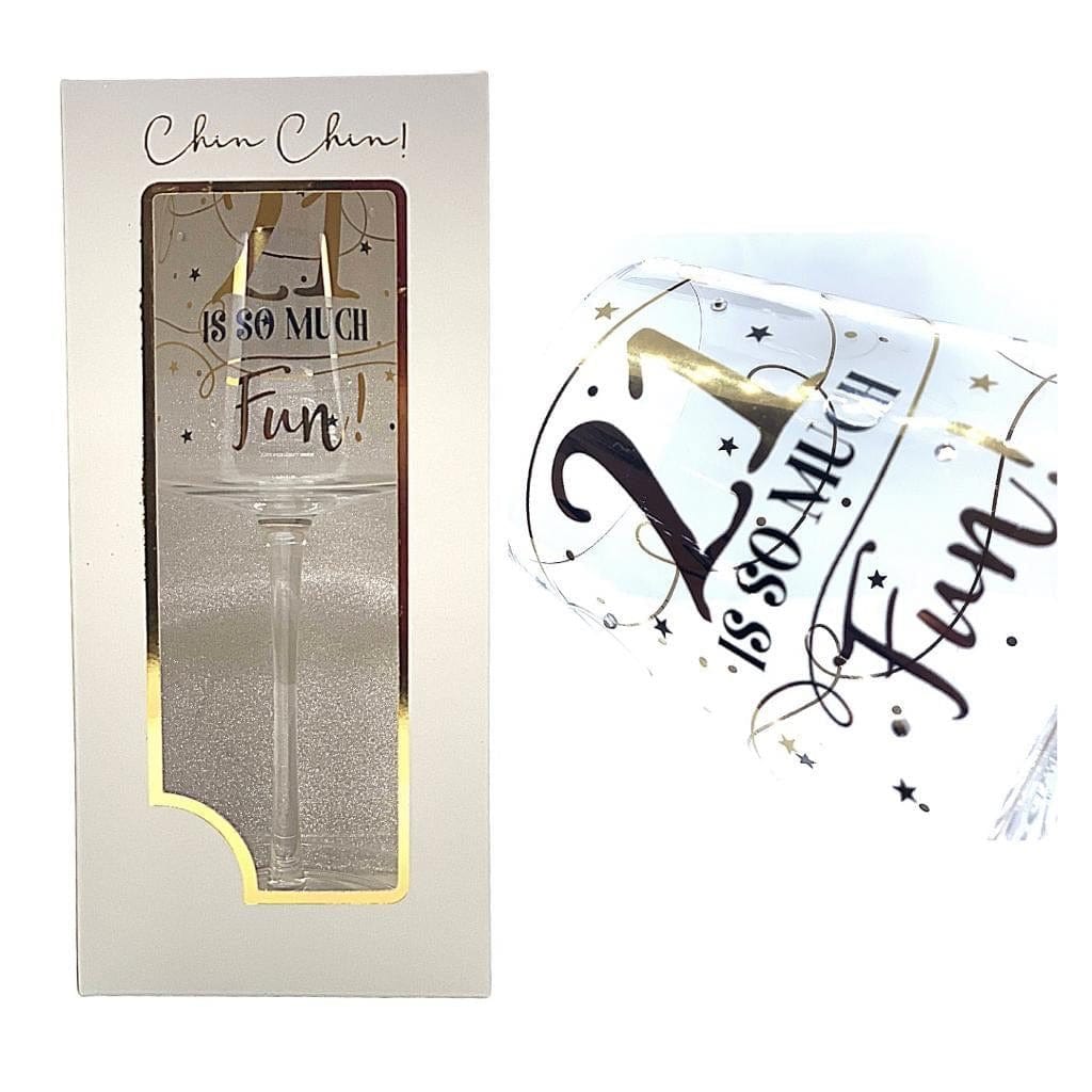 Local Kiwi Deals Kitchen 21 is so much fun Wine Glass for Different Ages and Messages Gift Pack